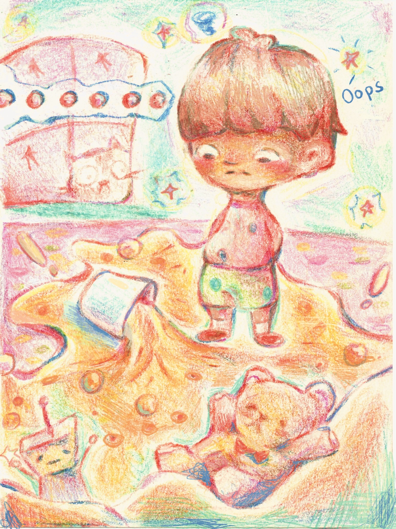 The finished Oops Little Chapter illustration inspired by Arjun